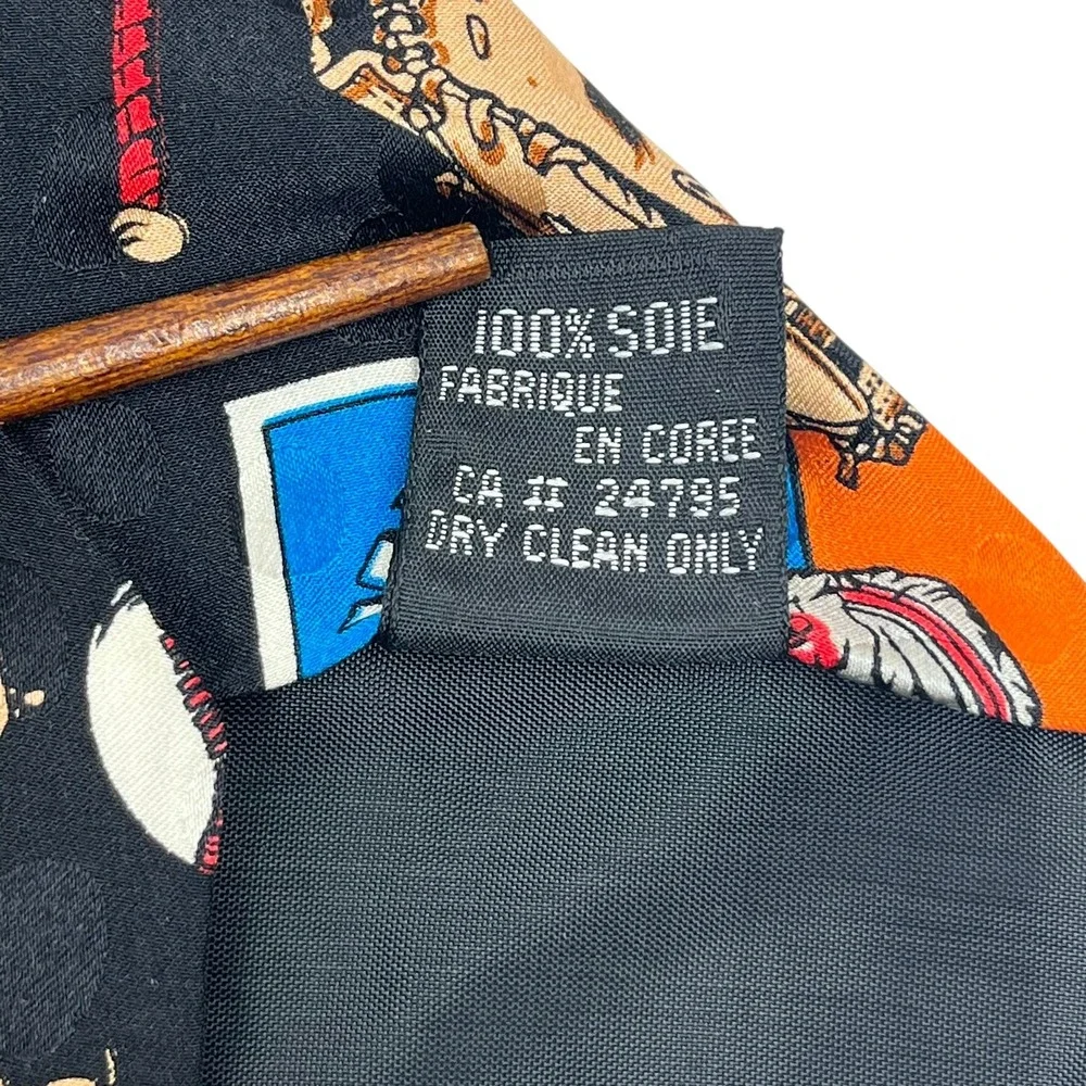 Addiction Baseball Card Silk Tie Mens OS Black Multi Vintage‎ Novelty Sports